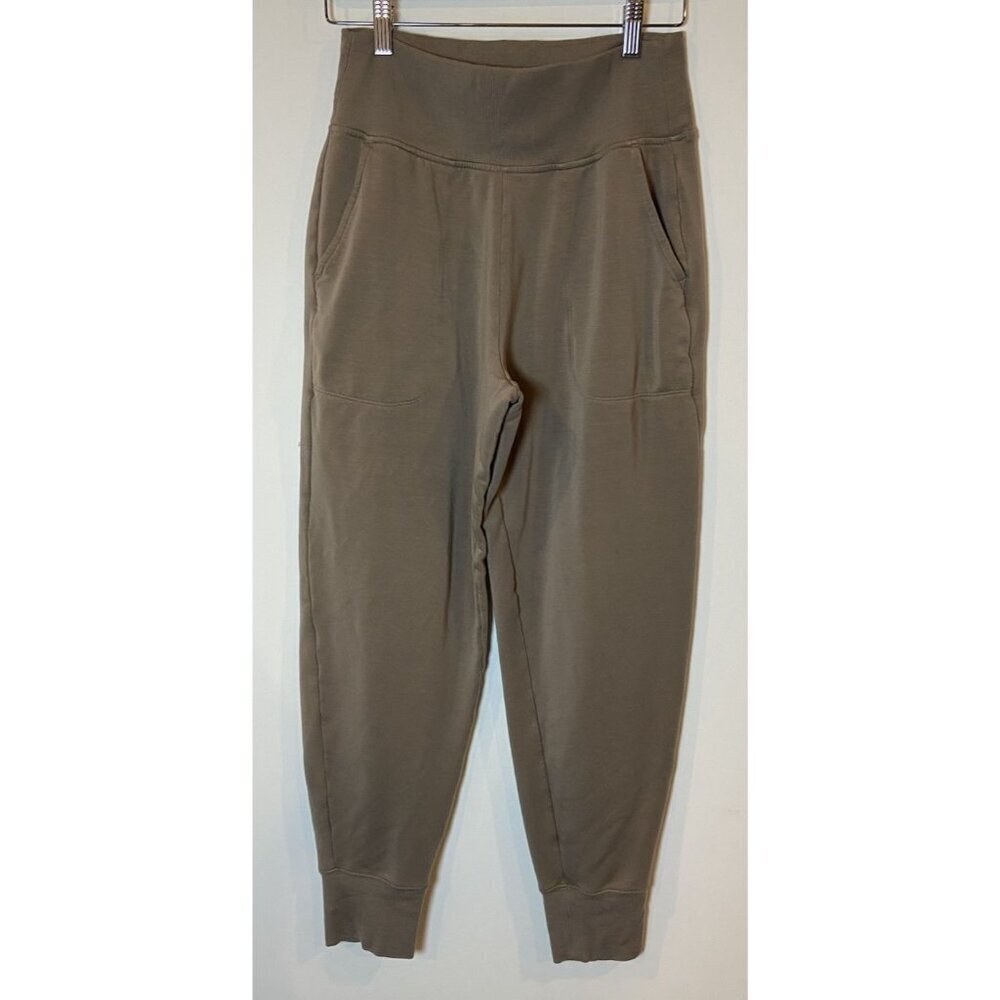 Athleta Coaster Luxe High Rise Jogger Pants Taupe Tan Size Small S
